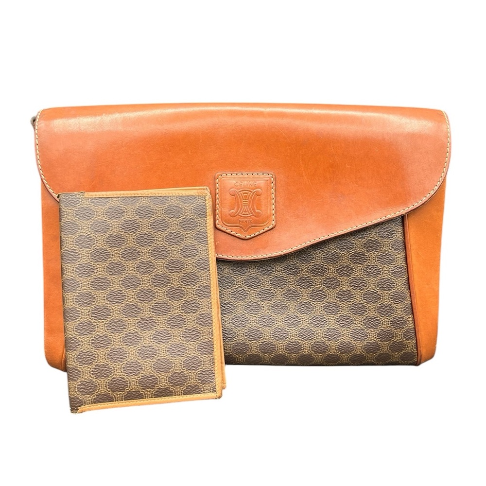 Vintage Celine Macadam Crossbody Bag & Bi-fold Wallet- Pre-loved